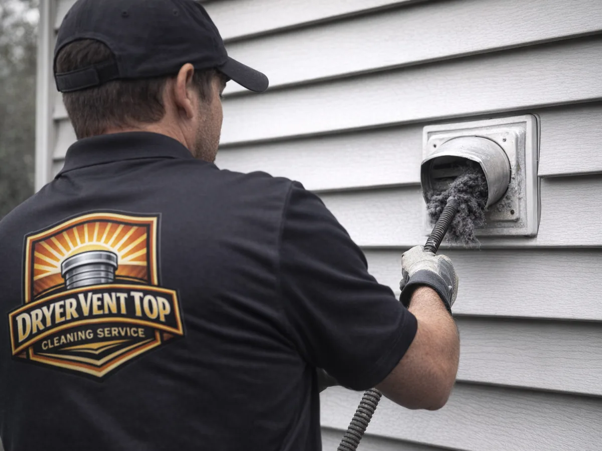 dryer vent cleaning technician on the job in Denver, CO